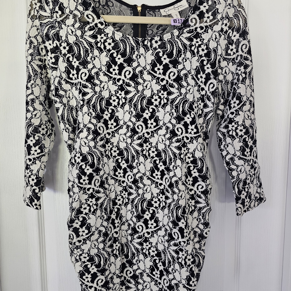 Jessica Simpson Maternity Black and White Lace Blouse
